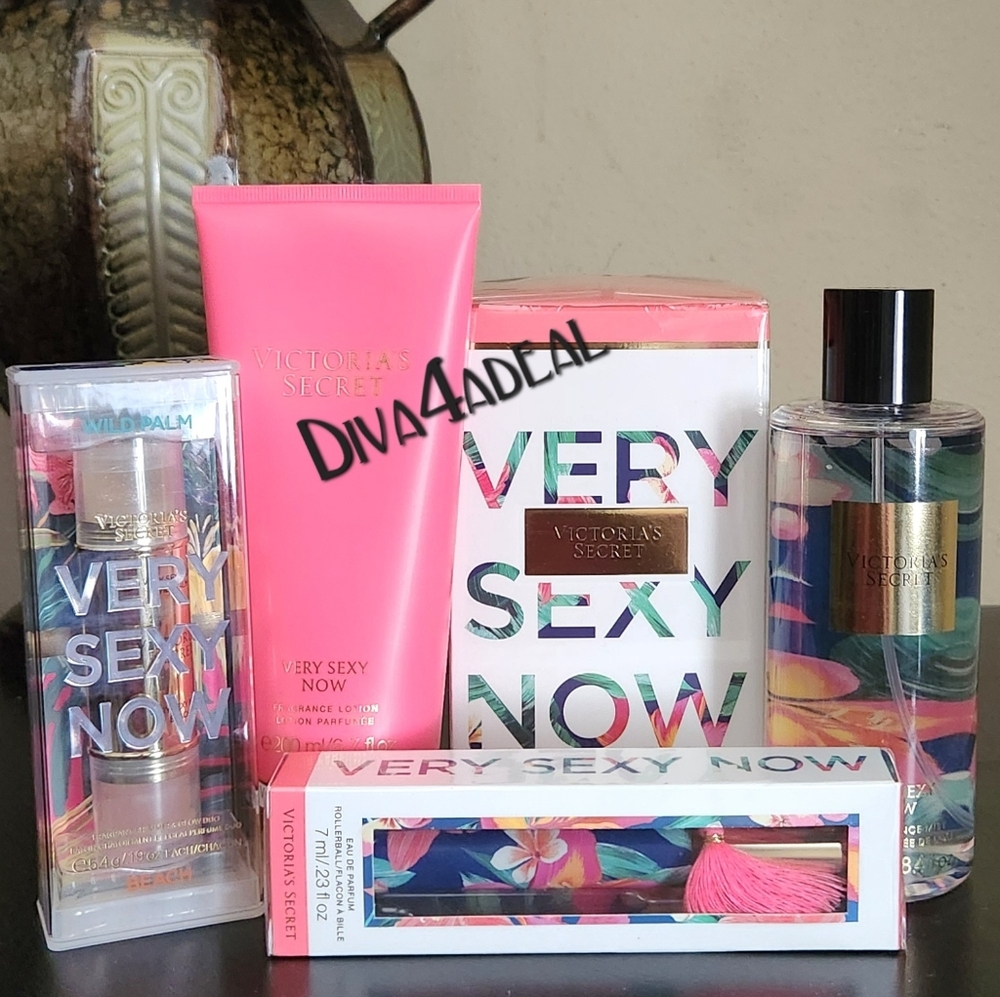 Victoria’s Secret VERY SEXY NOW 3.4 FL OZ & Mini/Travel Spray 5PC Bundle